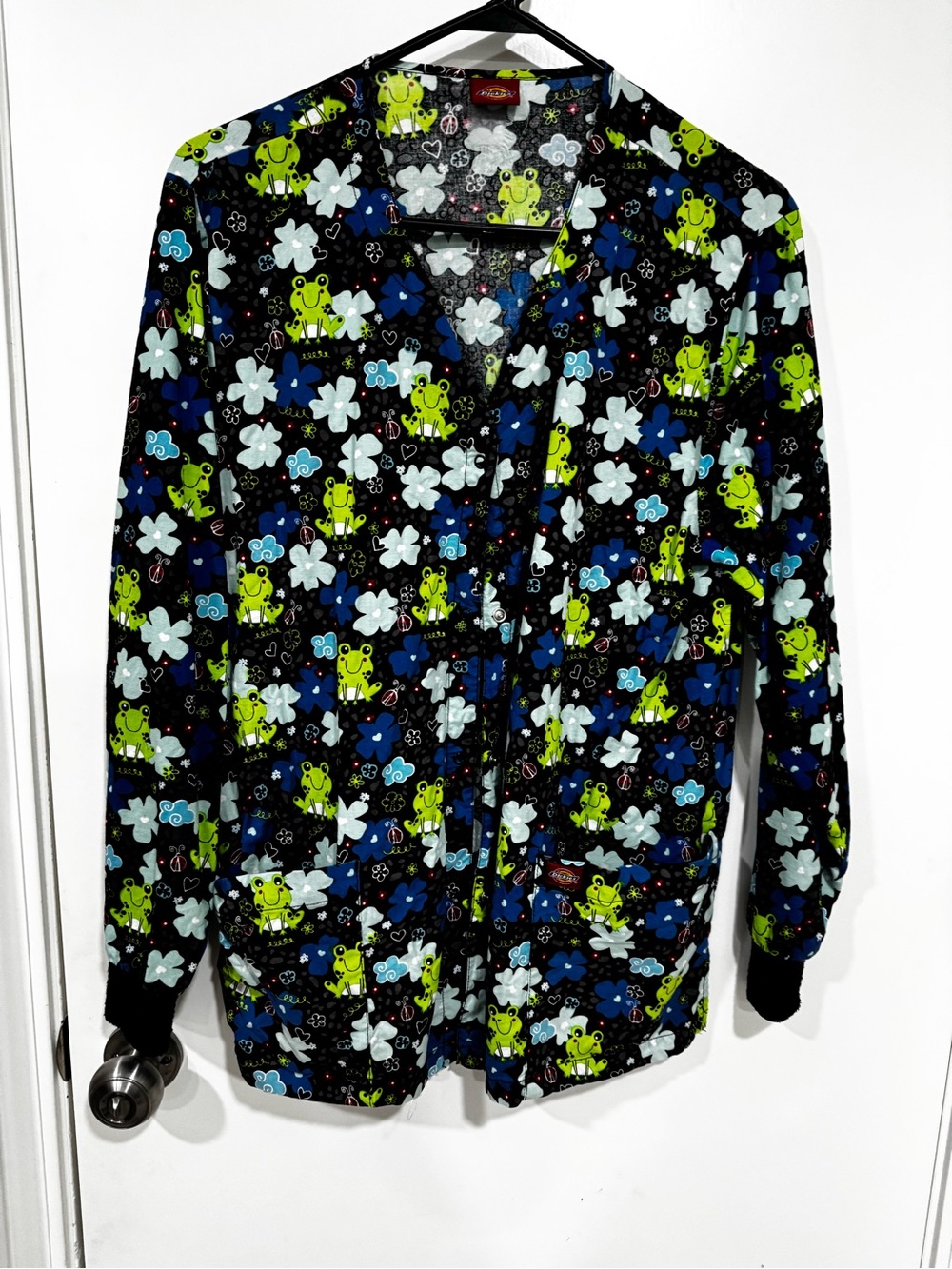 Dickies Frog Print Scrub Jacket Size Large
